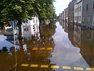 eine von vielen überspülten Straßen in Aken