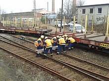 der erste Wagon konnte wieder eingegleist werden